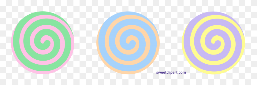 7807x2196 Pastel Spiral Candy Clipart - Spiral Clipart