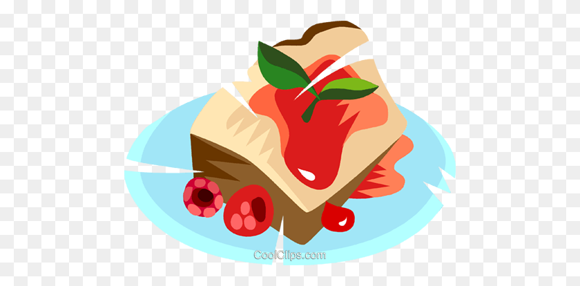 480x354 Pastry With Raspberry Sauce Royalty Free Vector Clip Art - Raspberry Clipart