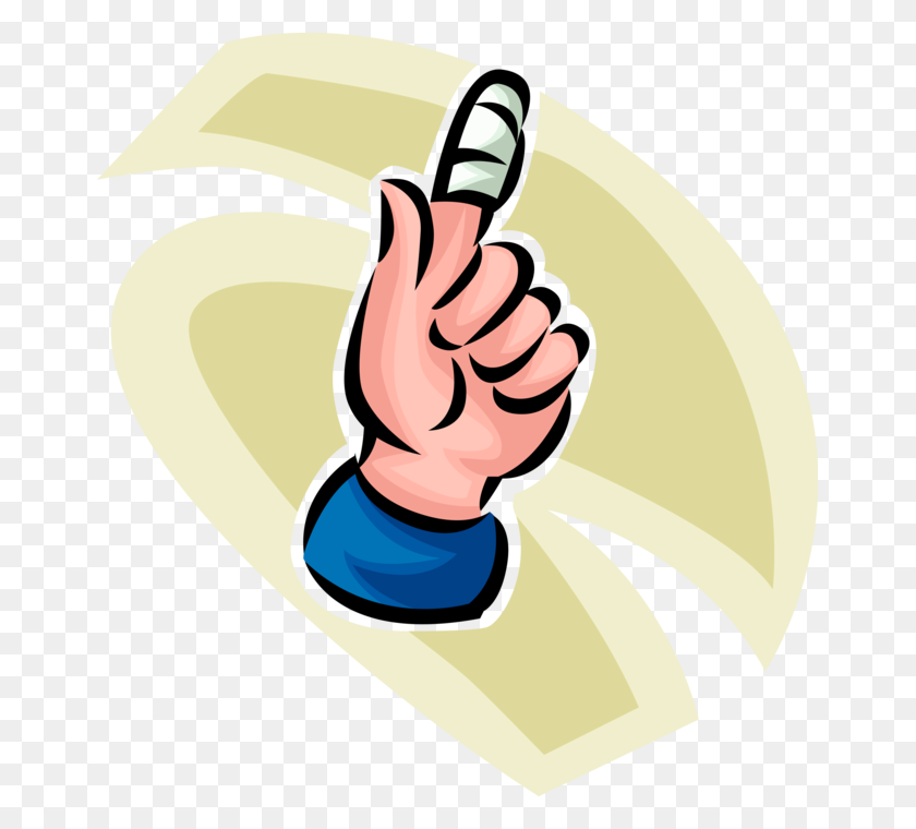 661x700 Patient With Band Aid On Finger - Bandaids Clipart