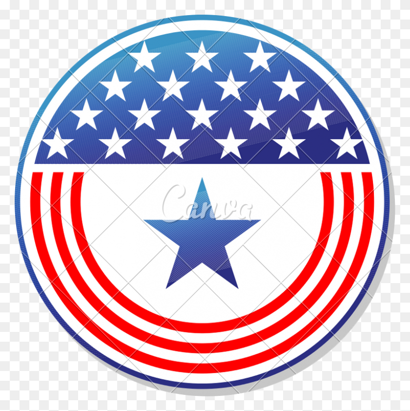 797x800 Patriotic American Stars And Stripes Button - Patriotic PNG