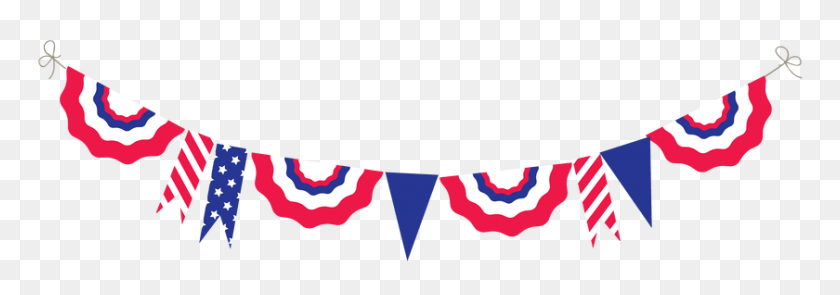 840x254 Patriotic Bunting Cliparts - July Images Clipart