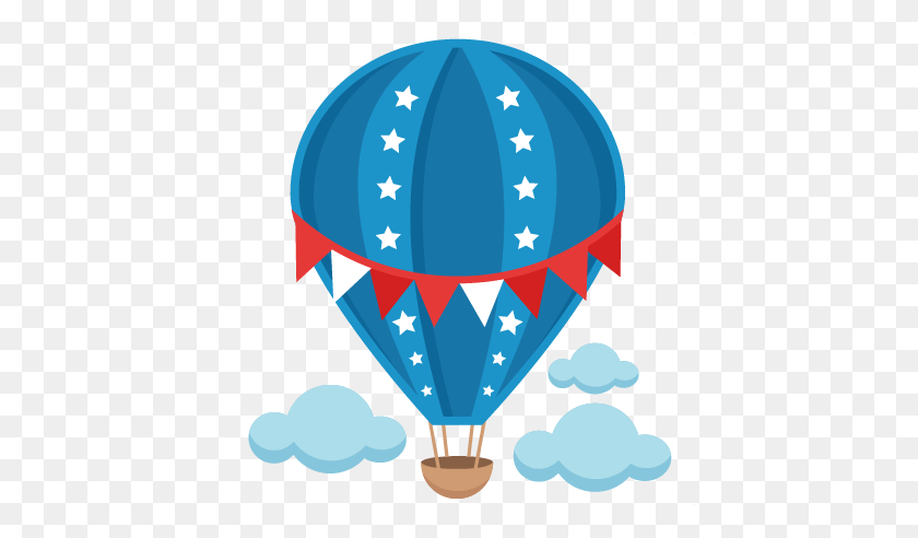 432x432 Patriotic Hot Air Balloon Scrapbook Cute Clipart - Patriotic Banner Clipart