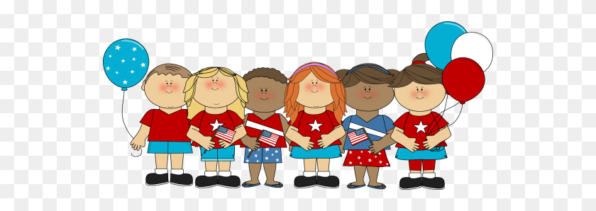 550x238 Patriotic Kids Clip Art - Fourth Of July Images Clipart