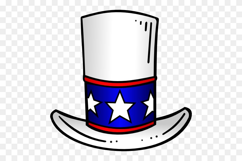 500x500 Patriotic Top Hat Clip Art Inspired - Uncle Clipart