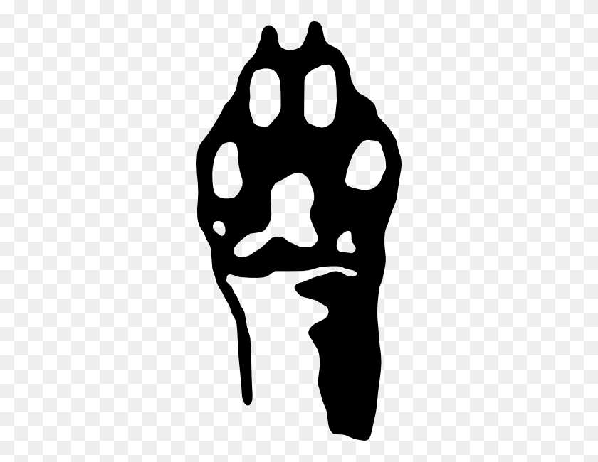 288x590 Paw Clip Art Free Vector - Paw Clipart Black And White