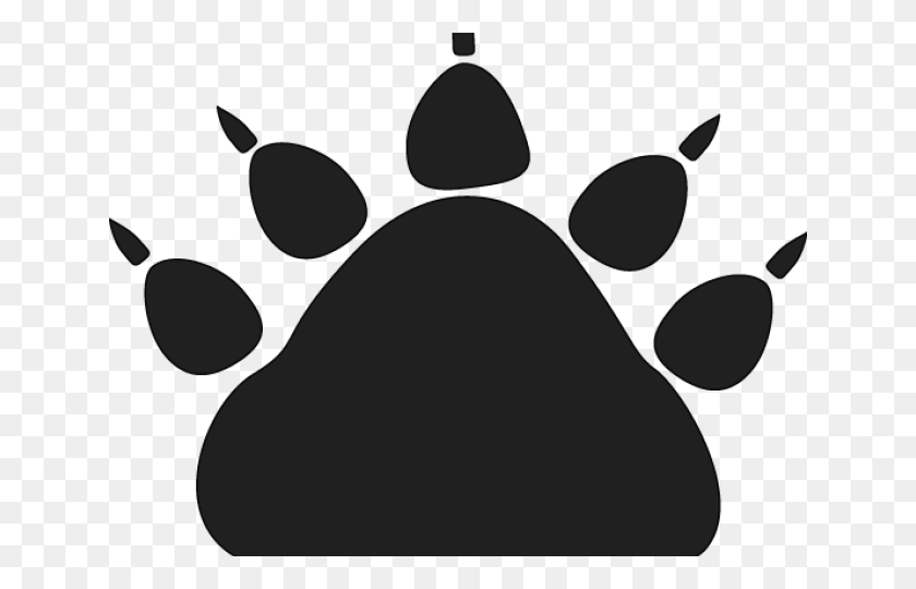 640x480 Paw Clipart - Tiger Paw Clipart Black And White