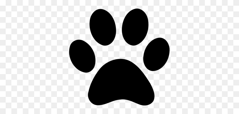 353x340 Лапа Собака Печать Компьютерных Иконок - Тигровая Лапа Клипарт Черный И Белый