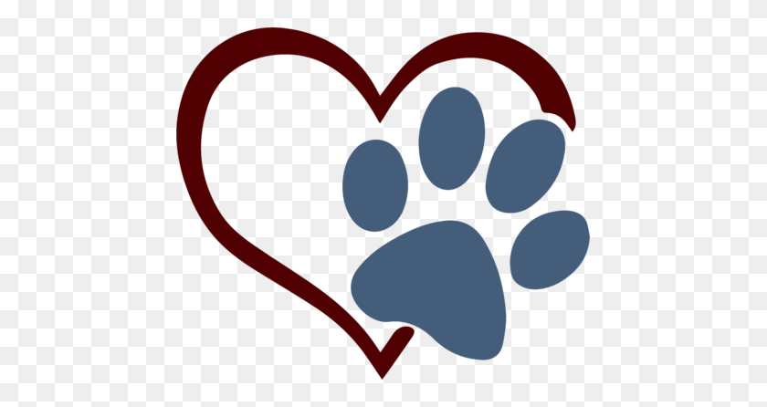 453x386 Paw Heart Scrapbooking - Cat Paw PNG