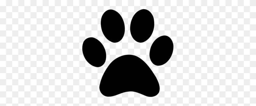 299x288 Paw Print Clip Art Black And White - Tiger Paw Clipart