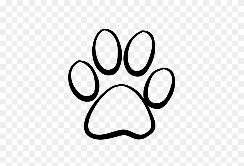 512x512 Paw Print Clip Art Black And White - Clipart Black And White Dog