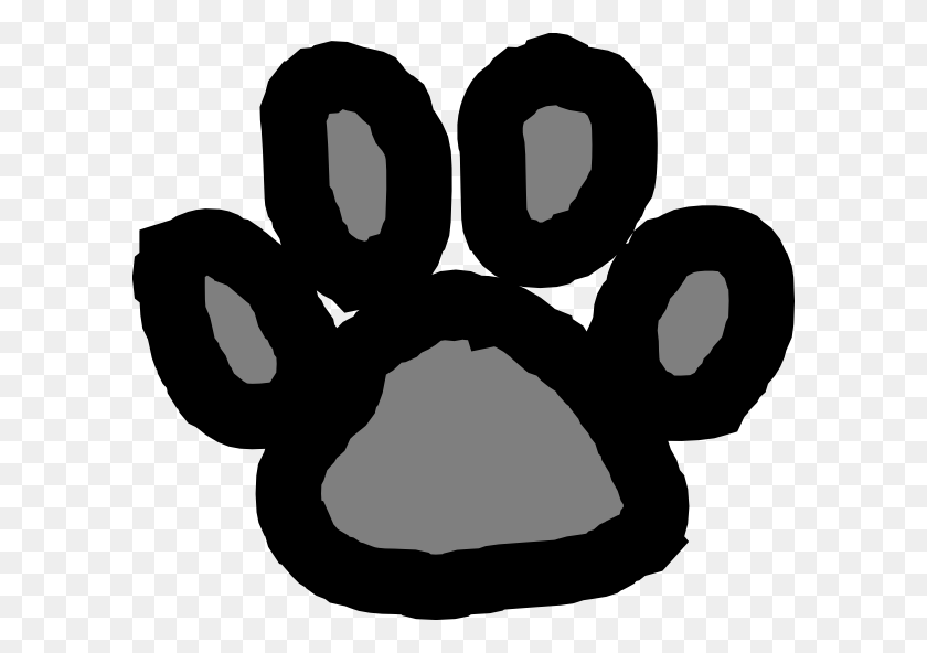600x532 Paw Print Clipart - Wildcat Paw Clipart