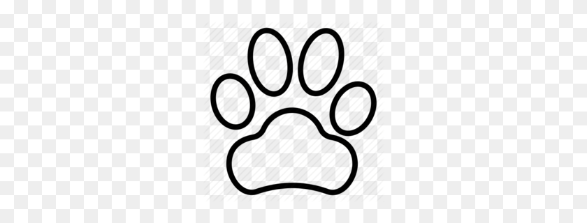 260x260 Paw Print Clipart - Dog Paw Clipart Black And White