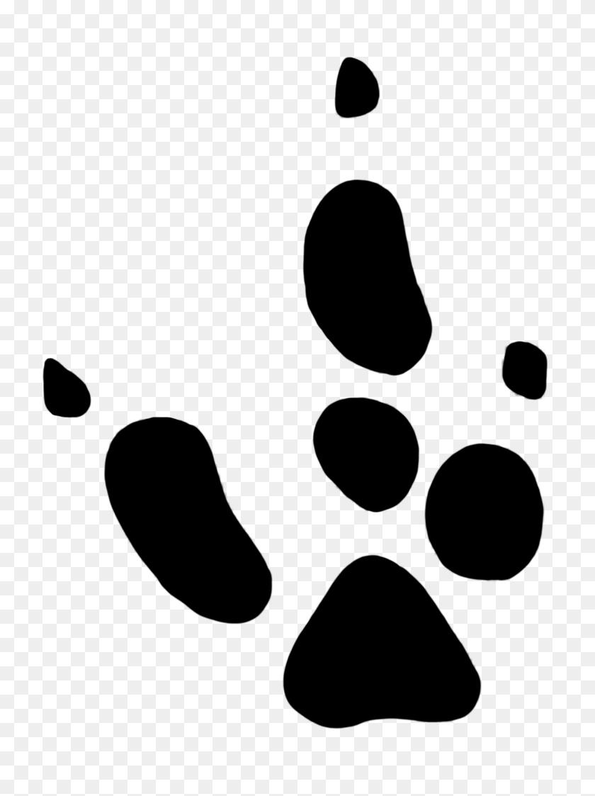 761x1063 Paw Print Clipart Png - Meteor Clipart Black And White