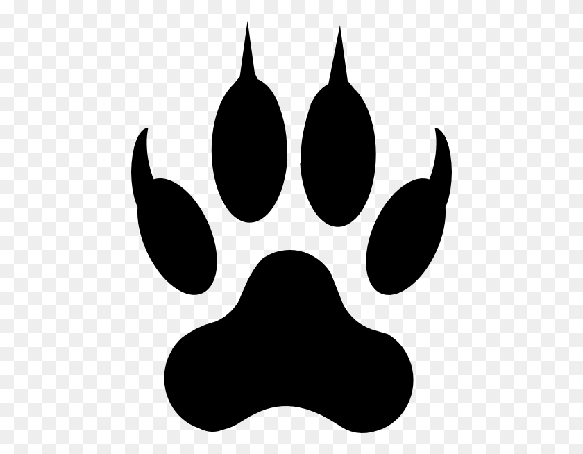 462x594 Paw Print Dog Stencils Tattoo - Big Bad Wolf Clipart