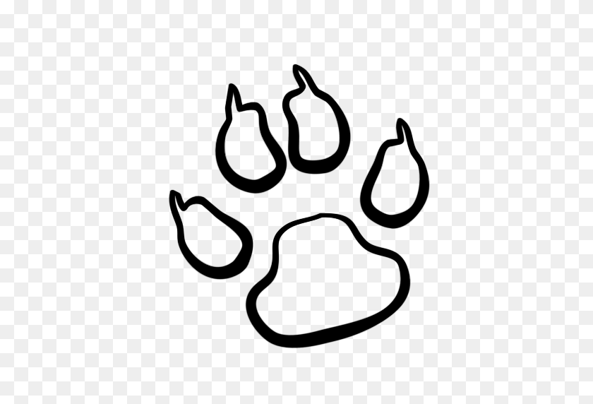 512x512 Paw Print Outline - Dog Paw Clipart