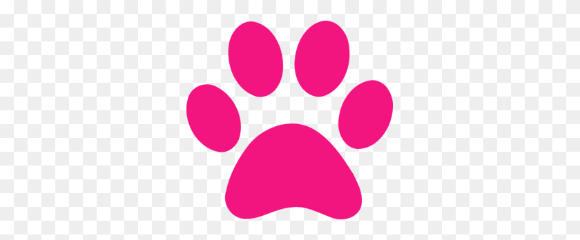 299x288 Paw Print Pink Clipart - Pink Clipart