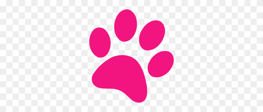 270x299 Paw Print Pink Clipart - Mantel Individual Clipart