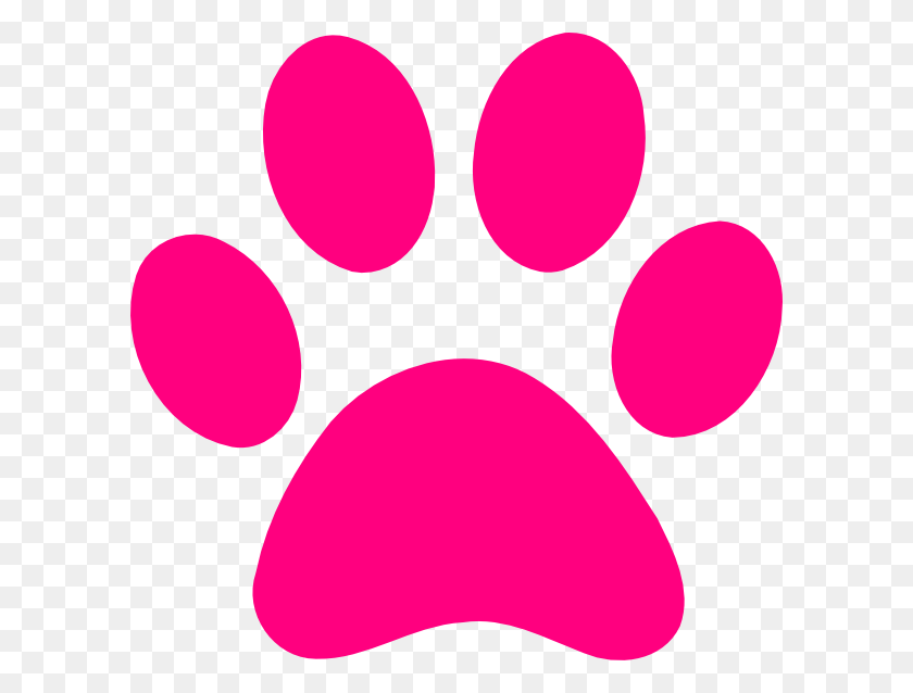 600x578 Paw Print Pink Clipart - Hand Fan Clipart