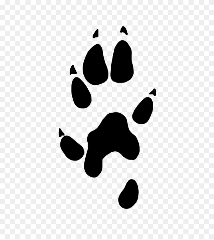 502x882 Paw Prints Clipart - Weasel Clipart