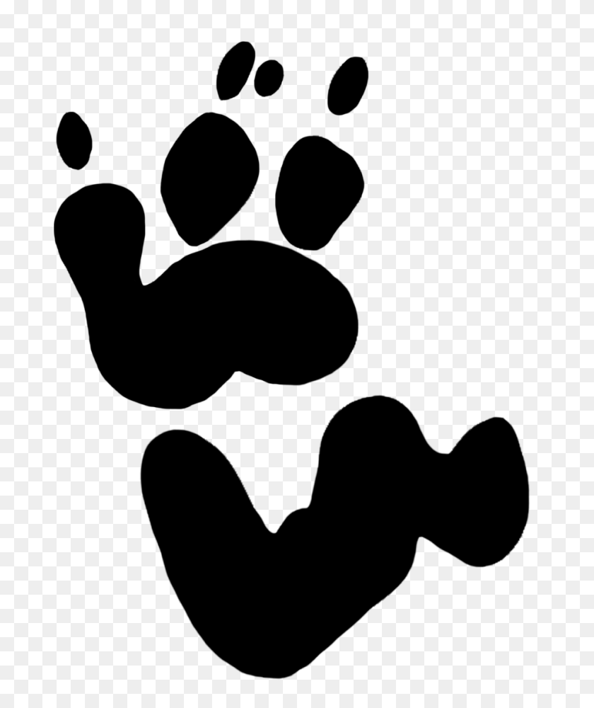 945x1140 Paw Prints Clipart - Wolf Paw Clipart