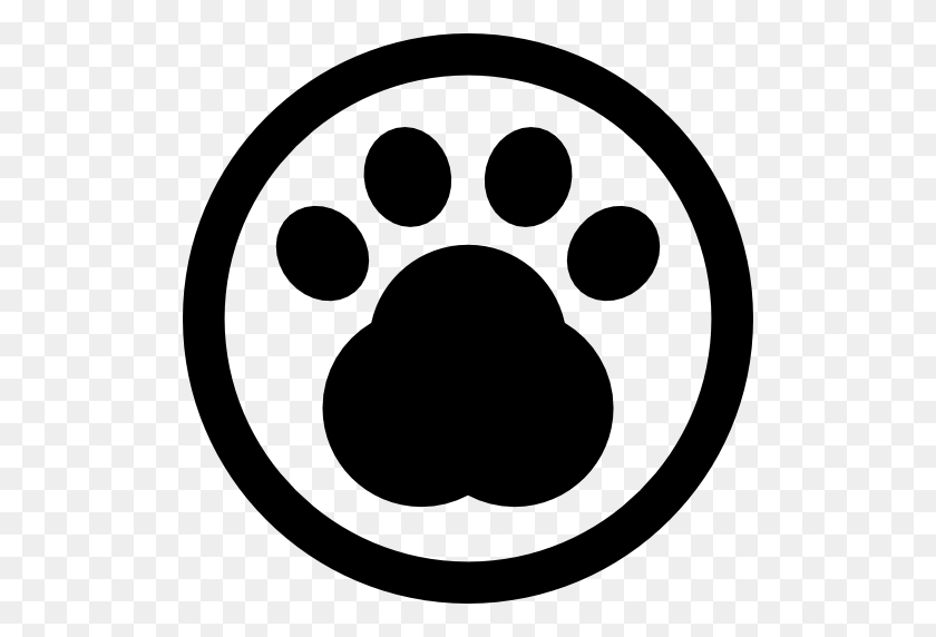512x512 Pawprint, Pet Hotel, Signs, Animals, Symbol, Paw, Circular, Animal - Dog Paw Print PNG