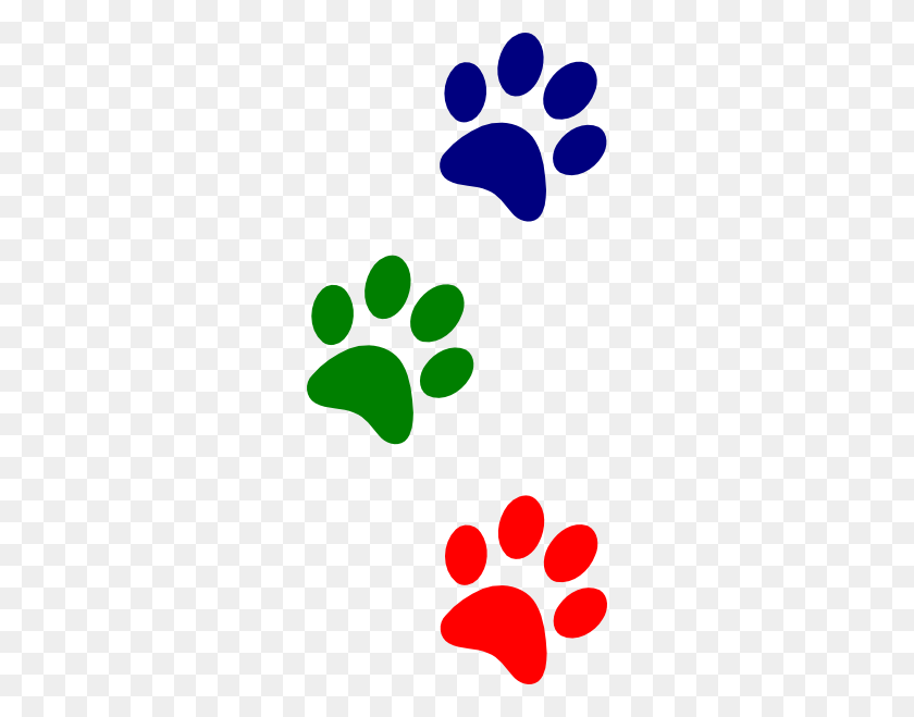276x599 Paws Green Red Blue Png Clip Arts For Web - Paws PNG