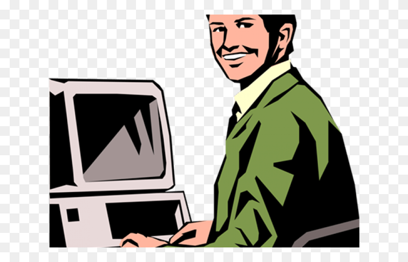 640x480 Pc Clipart Computer Science Student - Student On Computer Clipart