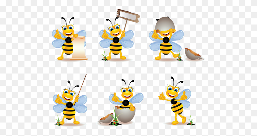 500x384 Пчелы, Осы, Мед Шмели Пчела, Мультяшная Пчела - Мультяшная Пчела Png