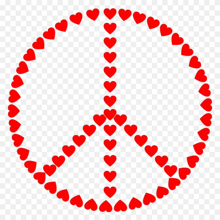 1024x1024 Peace Clipart Heart - Hippie Flowers Clip Art