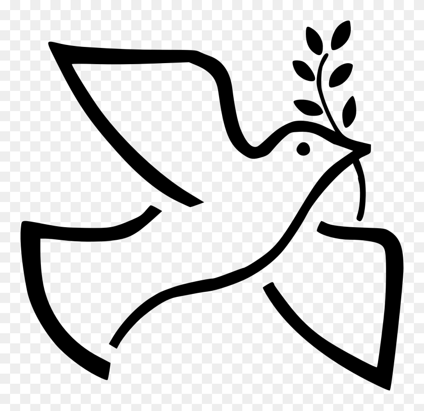 1969x1905 Голубь Мира Клипарт Символ Мира - Знак Мира Клипарт Черный И Белый