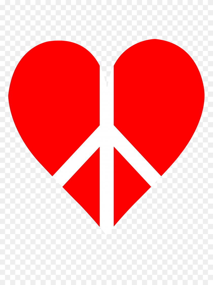 4523x6150 Peace Heart Red Clip Art - Heart Line Clipart