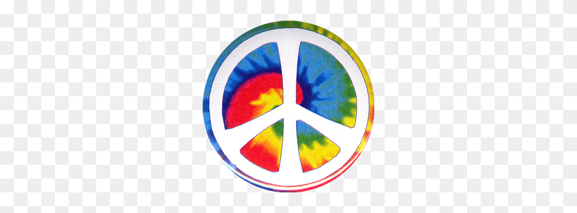 250x250 Peace Sign - Tie Dye PNG
