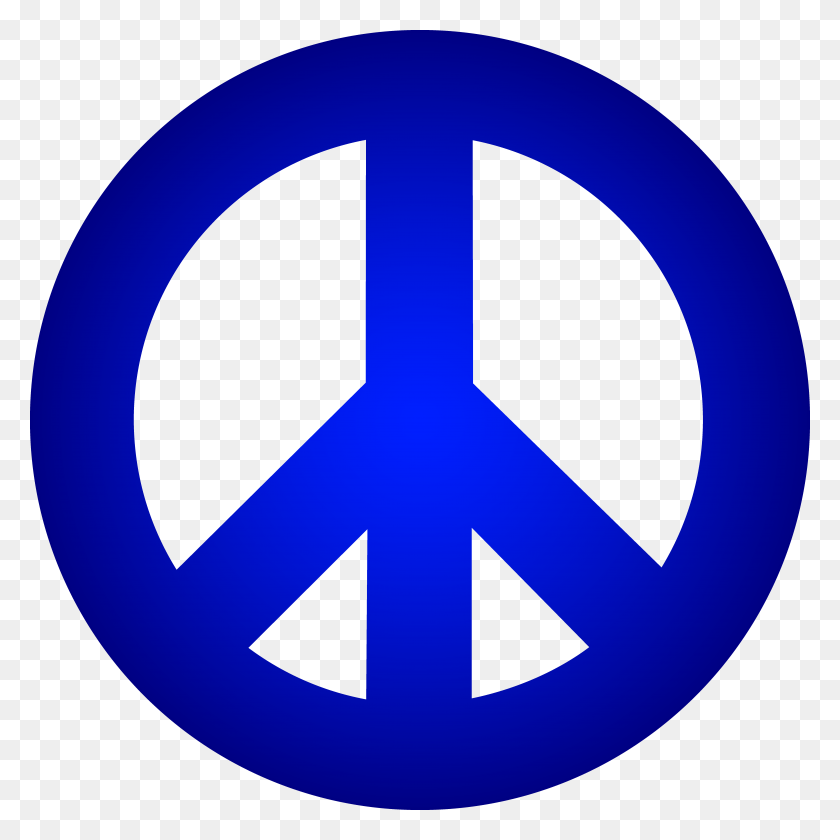 7192x7192 Peace Sign Blue Clip Art - Welcome Clipart