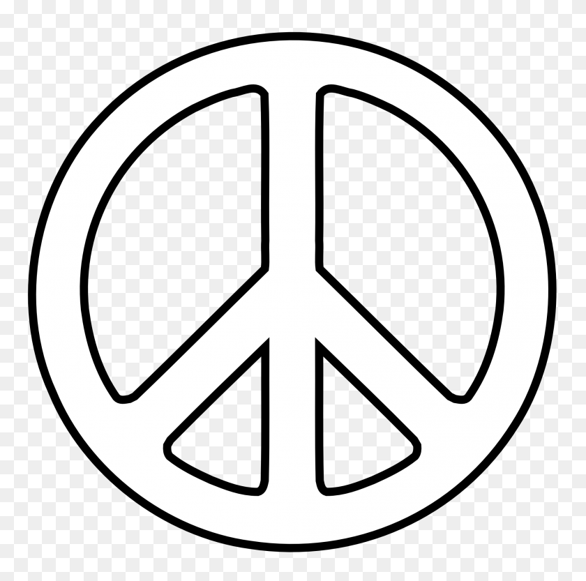 1979x1962 Peace Sign Clip Art - Black And White Hand Clipart