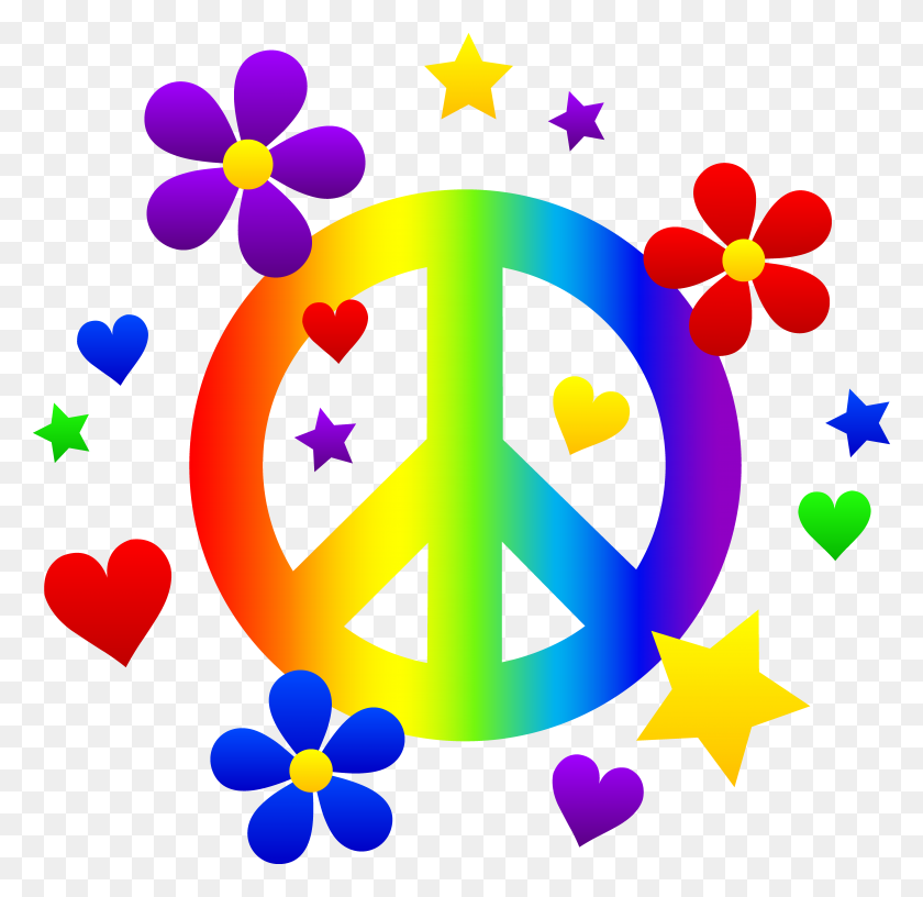 7204x6988 Peace Sign Clip Art - Flower Bed Clipart