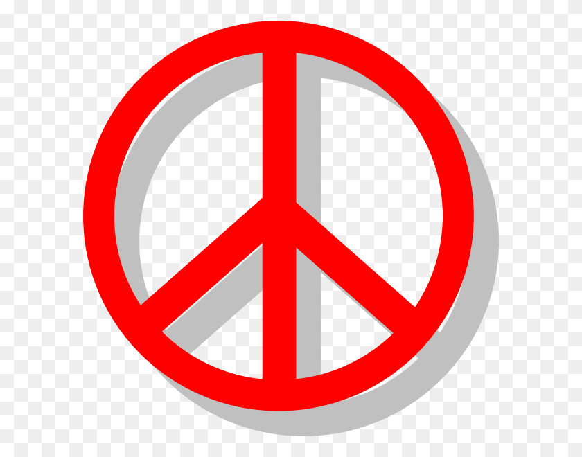 600x600 Peace Sign Clip Art Free Vector - Peace And Love Clipart