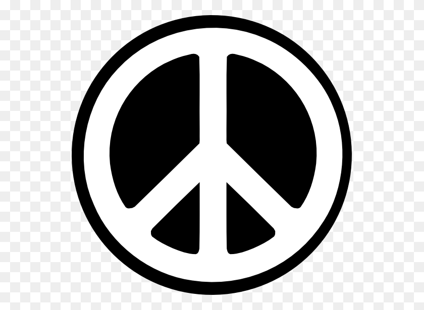 555x555 Peace Sign Clipart Black And White - Sign Clipart Black And White