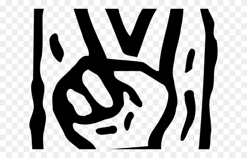 640x480 Peace Sign Clipart Finger - Peace Sign Clipart Black And White