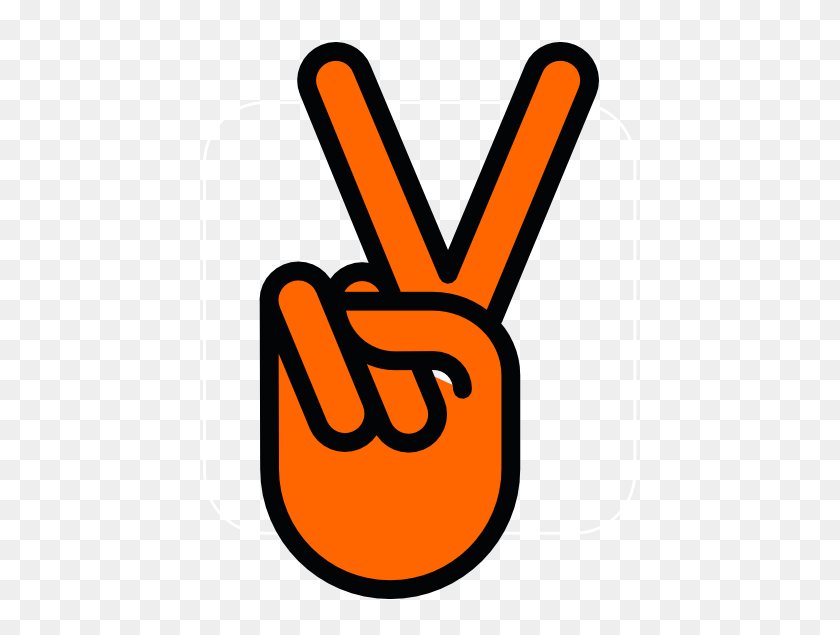444x575 Peace Sign Clipart Orange - Hand Peace Sign Clip Art