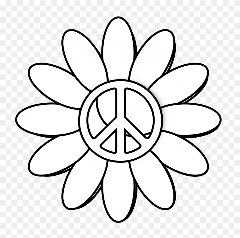 999x990 Peace Sign Clipart Pece - Flower Stem Clipart