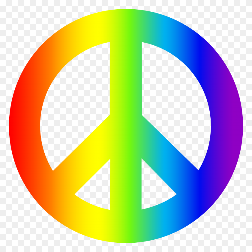 7192x7192 Peace Sign Rainbow Clip Art - Rainbow Clipart Image