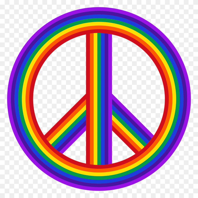 2316x2316 Peace Sign Rainbow Icons Png - Peace Sign PNG