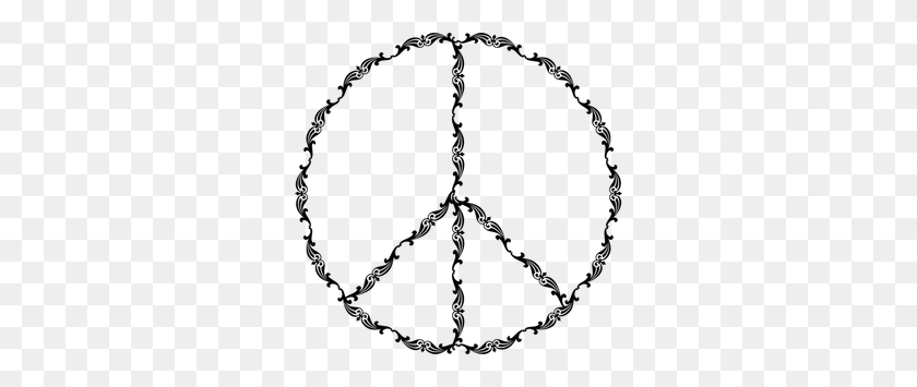 300x295 Peace Sign Symbol Clip Art - Peace Sign Clipart Black And White