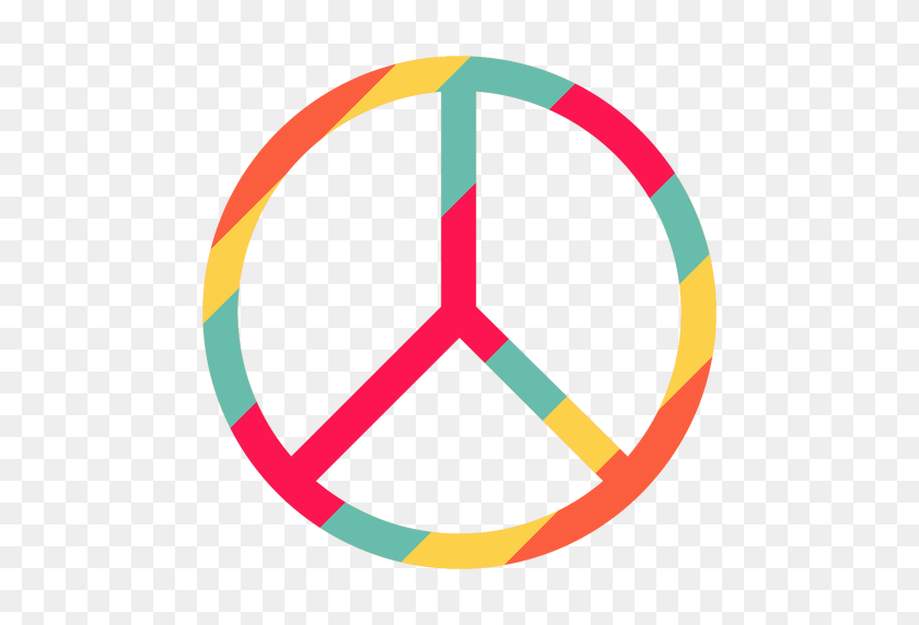 512x512 Peace Symbol Hippie Element - Hippie PNG
