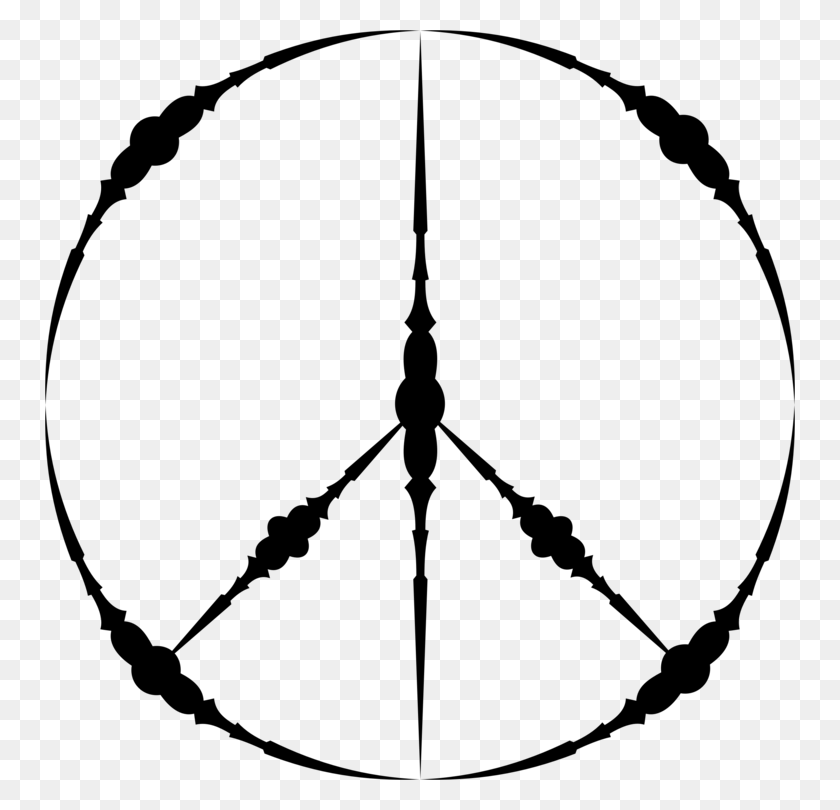 750x750 Peace Symbols Black And White V Sign Drawing - Sign Frame Clipart