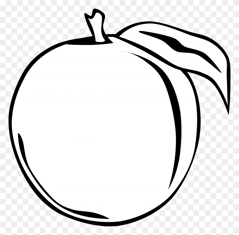 2400x2362 Peach Black And White Clip Art - Notebook Clipart Black And White