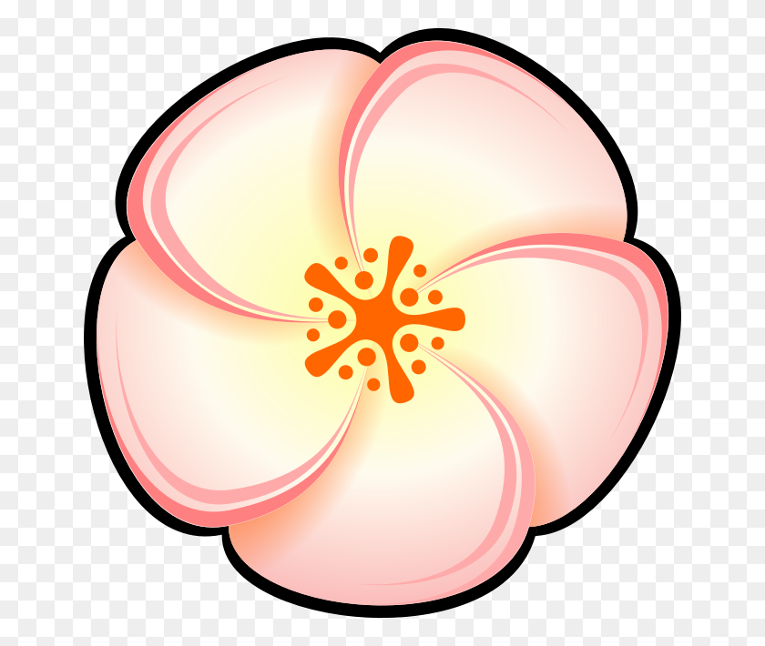 656x650 Peach Clip Art - Cartoon Flowers Clipart