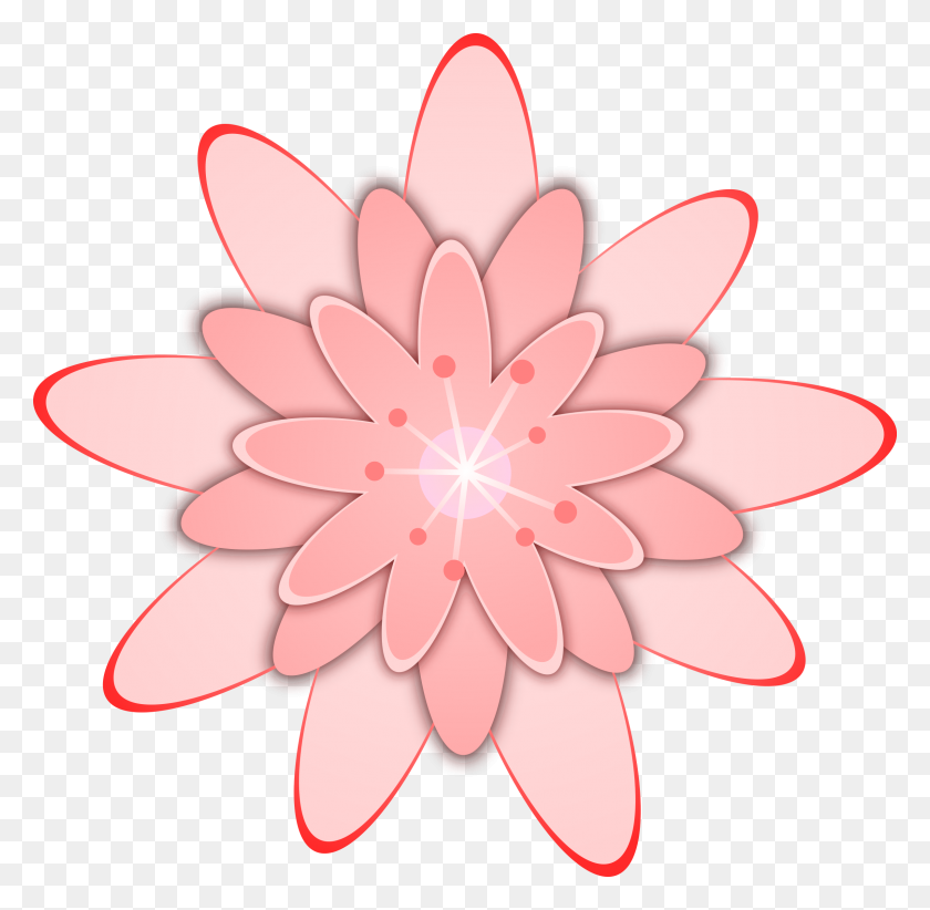 2400x2345 Peach Flower Clipart Cute - Cartoon Flower PNG