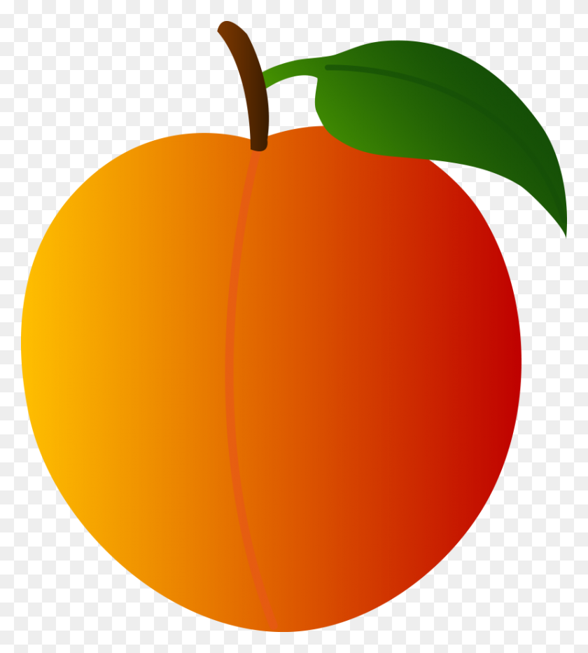 830x928 Peach Large Cute Fruit Clipart Image - Fruits Clipart Images