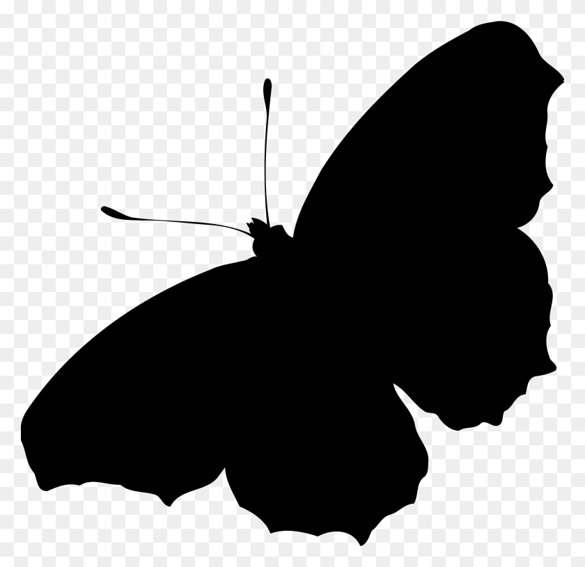 2400x2324 Peacock Butterfly - Butterfly Silhouette PNG